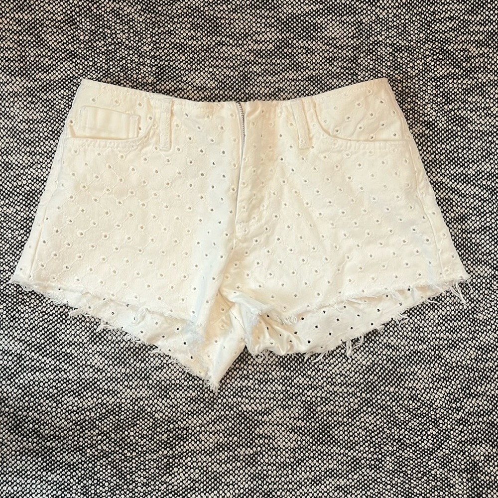 Zara white eyelet shorts